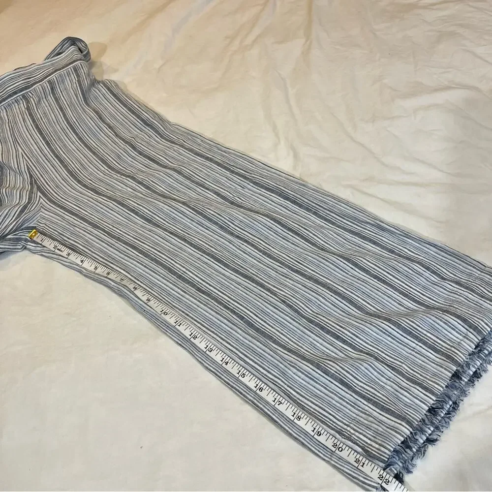 Cloth & Stone NWOT Striped Tie Waist Frayed Hem Wide Leg Crops sz M